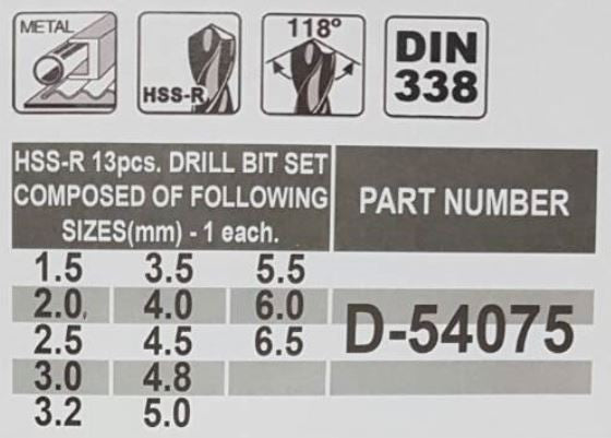 Makita HSS-R Metal Drill Bit Set 13 pcs ( D-54075 ) - GIGATOOLS.PH