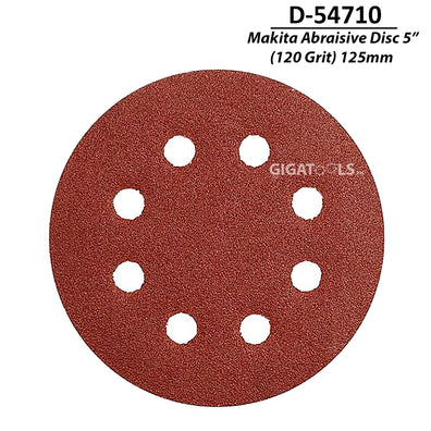 Makita Abraisive Disc (120 Grit) D-54710 – 5″ (125mm) For use with Compatible Random Orbit Sanders (Makita, Bosch etc..) - GIGATOOLS.PH