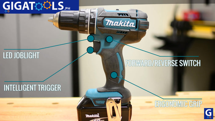 Makita DHP482SFX7 Cordless Hammer Combi Drill 18V LXT 13mm (1/2) Kit with 101pcs Accessory Bit Set