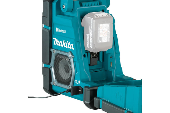 Makita DMR300 Cordless Bluetooth Job Site Charger Radio AM/FM 89mm x2 12Vmax CXT™/18V LXT® Li-Ion/AC (Bare Tool)