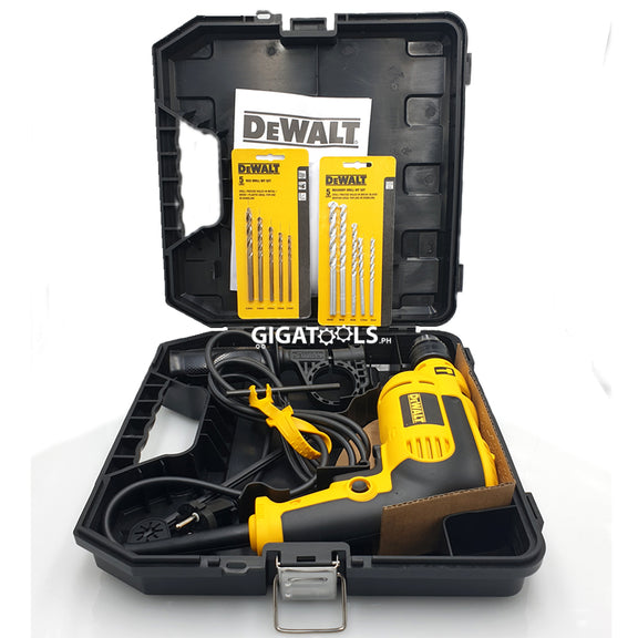 DeWalt DWD024K Percussion / Hammer Drill 13mm (650W) with 1 Set Masonr