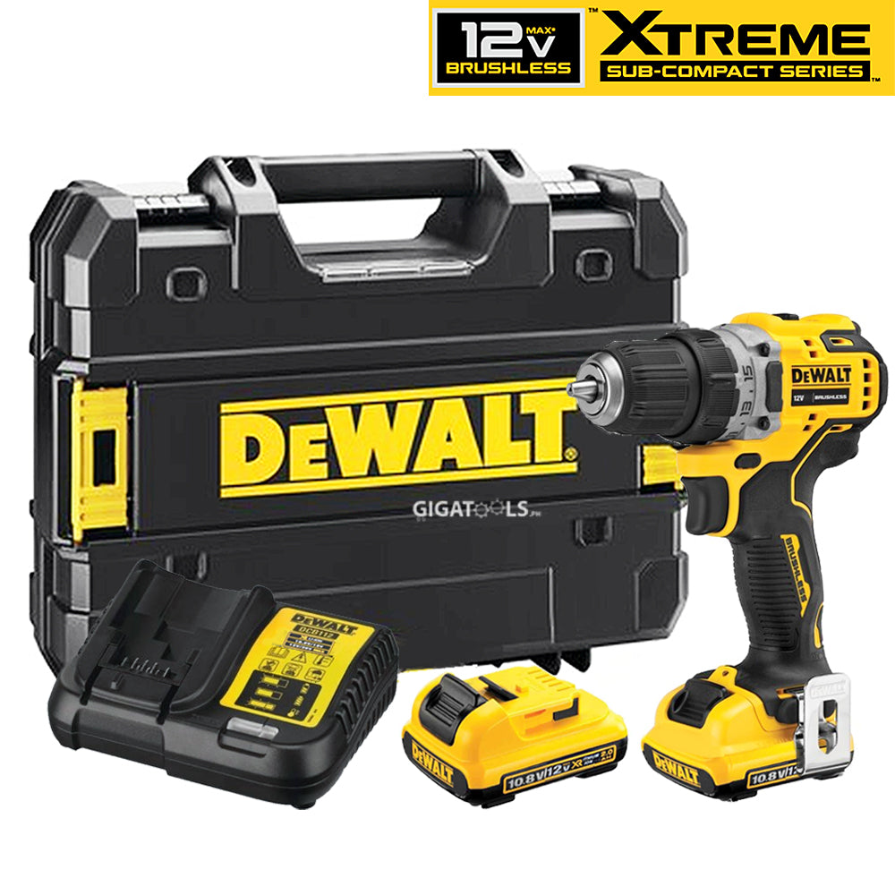 DeWalt DCD701D2 Cordless Brushless Drill Driver 10mm 12V Kit Set DCD70 ...