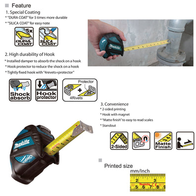 Makita B-57227 – 7.5m/25′ x 25mm Magnetic Tape Measure