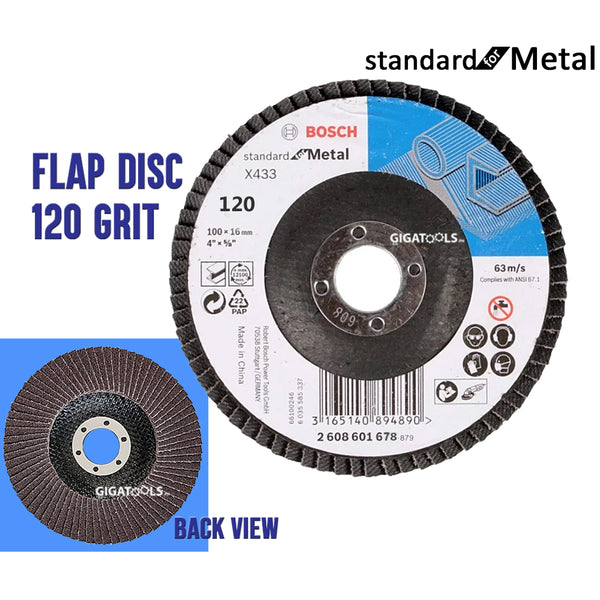 Bosch 2608601678 Flap Disc 120 Grit Standard for Metal