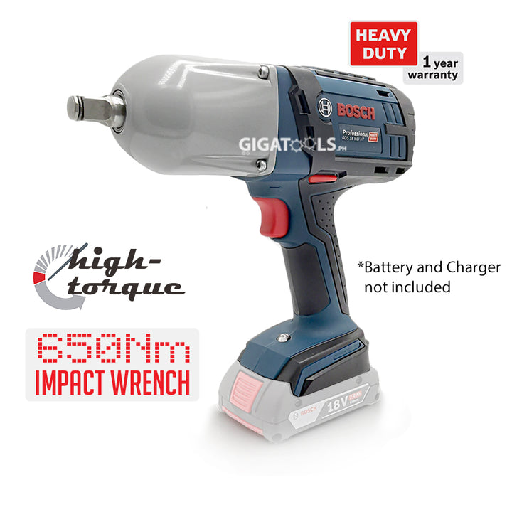 Bosch GDS 18 V-LI HT Professional 18V Cordless Impact Wrench (Bare Tool Only - Battery and Charger are Sold Separately) - GIGATOOLS.PH