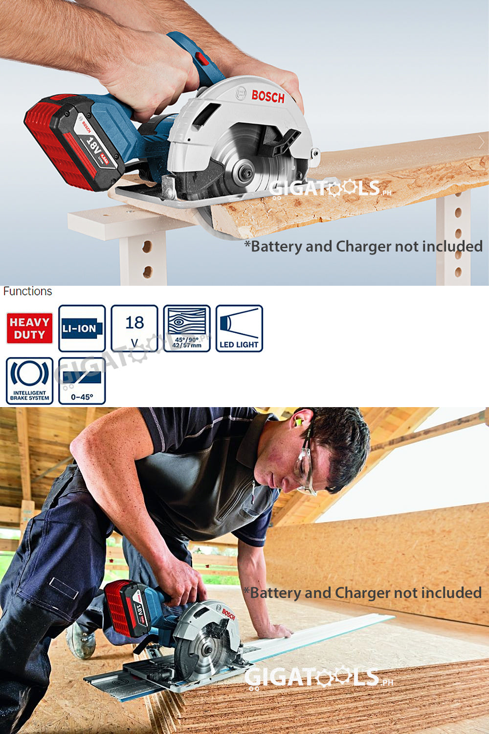 Bosch GKS 18V-57 G Professional Cordless Circular Saw 18V with L-BOXX ( Bare Tool Only)