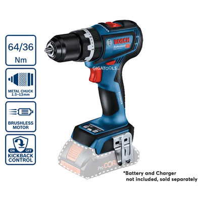 Bosch GSB 18V-90 C Professional Brushless Motor Cordless Impact / Hammer Drill Driver with Kickback Control ( Bare Tool Only )