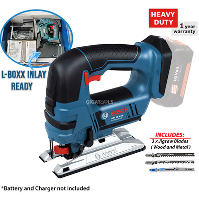 Bosch GST 18V-Li B Professional Heavy Duty Cordless Jigsaw with L-BOXX plastic Inlay ready ( Bare Tool Only )