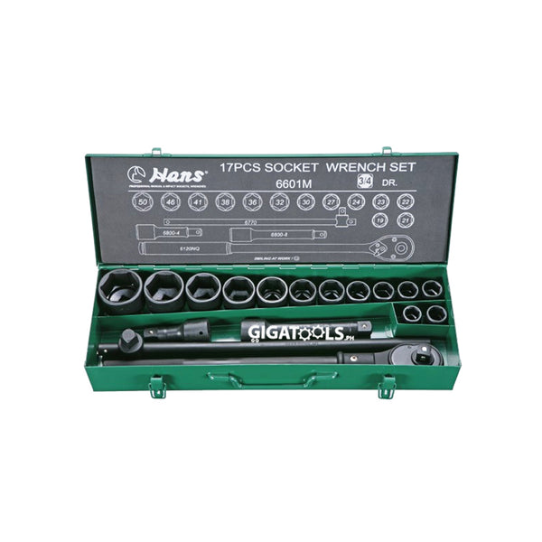 Hans Tools 17pcs 3/4" Drive Impact Socket Wrench Set ( 6601M )