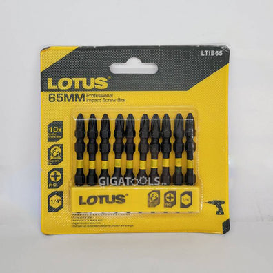 Lotus LTIB65 Professional 10pcs. Double-Ended PH2 Impact Screw Bit Set (65mm)