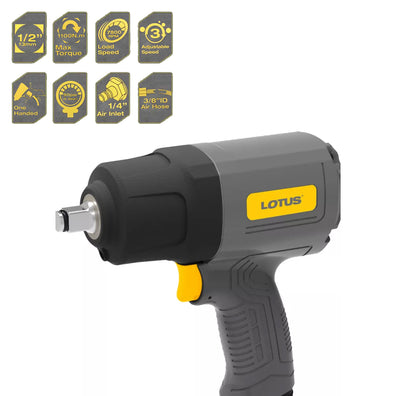 Lotus LT12MCX Mini 1/2-inch Drive Pneumatic / Air Impact Wrench