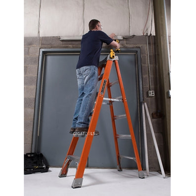 Louisville Fiberglass Step Ladder (Orange) (Made in USA)