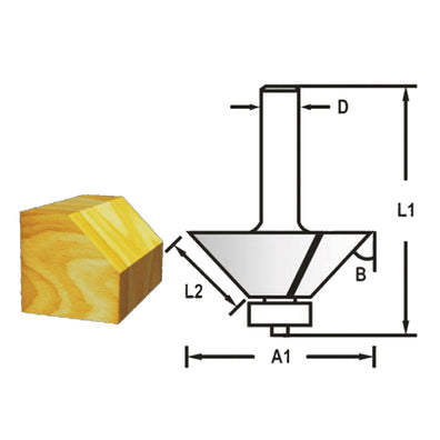 Makita 733244-4A High Speed Steel ( HSS ) Chamfering Bit