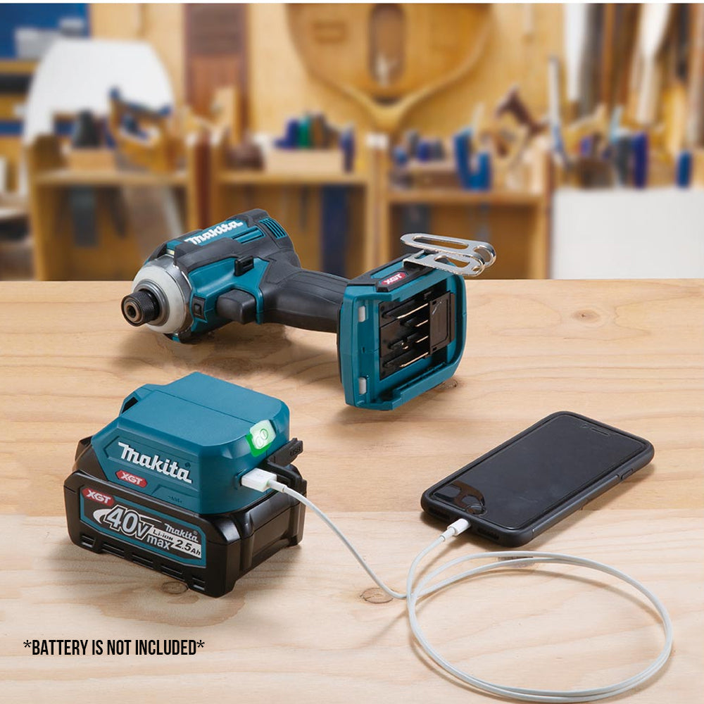 Makita ADP001G 40V Max XGT® Battery Charger USB Type Adaptor (Power Source Only) ( Battery is not Included )