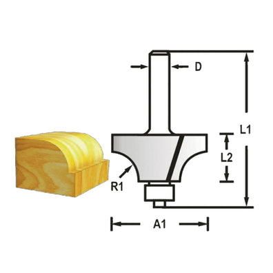 Makita 733240-2A High Speed Steel ( HSS ) Corner Rounding Bit