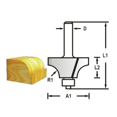 Makita 733240-2A High Speed Steel ( HSS ) Corner Rounding Bit