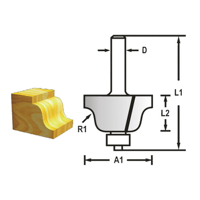 Makita 733243-4A High Speed Steel ( HSS ) Roman Ogee Bit