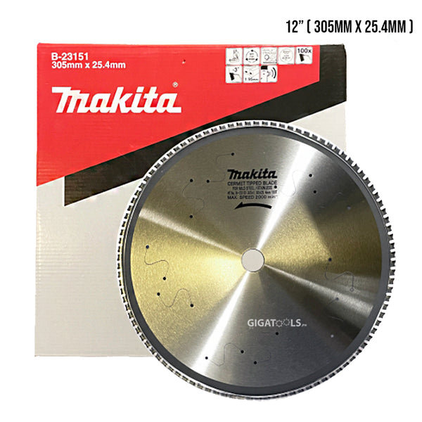 Makita B-23151 ( 305mm x 25.4mm ) 12" x 100T Circular Saw Blade for Stainless / Mild Steel