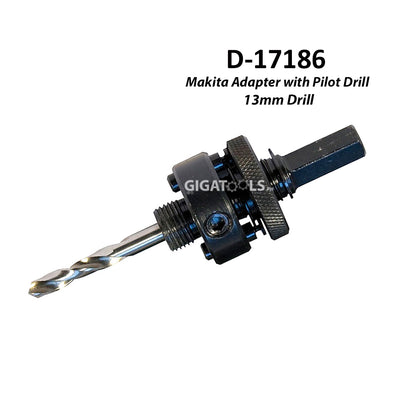 Makita D-17186 Adapter with Pilot Drill (13mm Drill) for BiM Hole Saw ( Fits hole saws 32 - 152mm )