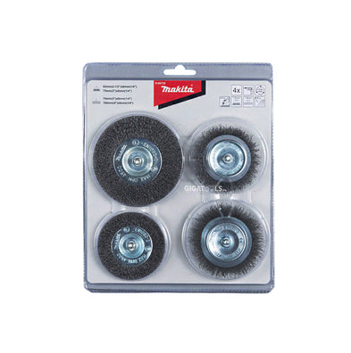 Makita D-65729 Shank Wire Brush Set 6mm (4pcs)