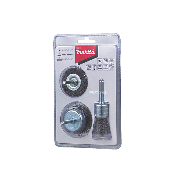 Makita D-66070 Wire Brush Set for Drill (3pcs)