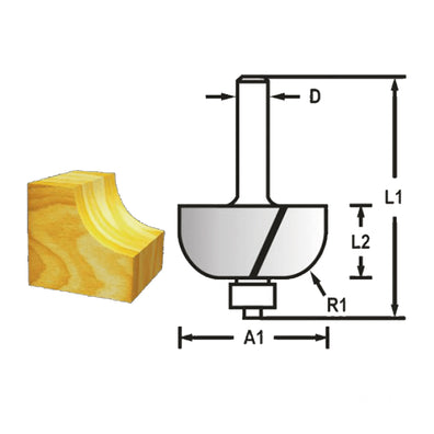 Makita High Speed Steel ( HSS ) Cove Bit