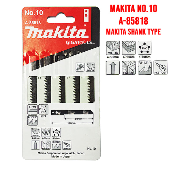 Makita A-85818 No. 10 Makita Shank Type Jigsaw Blade Fast Cut for Wood