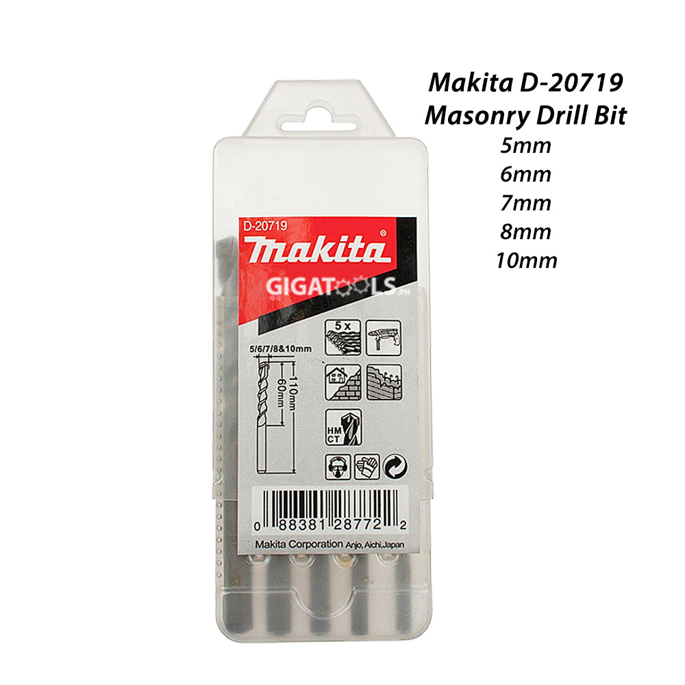 Makita D-20719 Tungsten Carbide-Tipped (TCT) Masonry Drill Bit Set 5pc ...