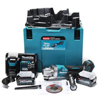Makita GA011GD201 Cordless Brushless Angle Grinder, Paddle Switch 40Vmax XGT™ Li-ion 100mm (4″) (Kit Set)