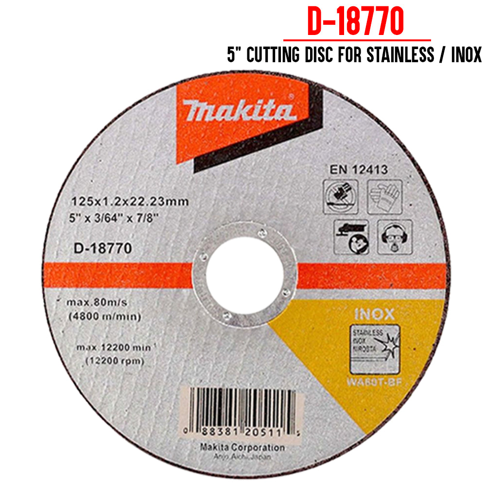 Makita 125mm Cutting Disc Set – 10 Thin Blades For Stainless Steel, Inox & Metal
