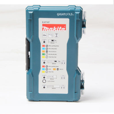 Makita E-07107 28pcs Set of Electric Screwdrivers Slotted Phillips Torq Hex Mixed Bits