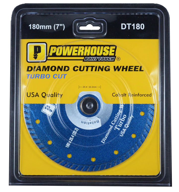 Powerhouse 7" (180mm) Diamond Cutting Wheel (Turbo Type) - GIGATOOLS Industrial Center