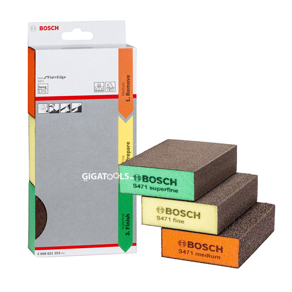 Bosch Abrasive Sanding Pad / Foam for Flat and Edge 3pcs Set ( 2608621253 )