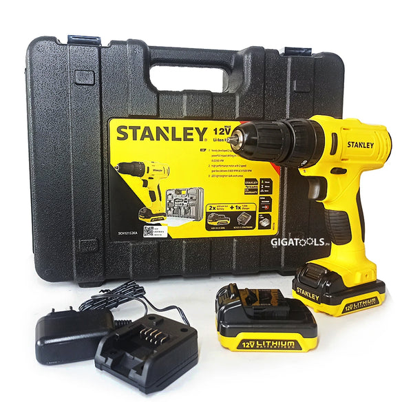 Stanley SCH121S2KA Cordless Hammer Drill 12V Li-Ion 3/8" with 100pcs Accessories Kit Set ( Discontinue )
