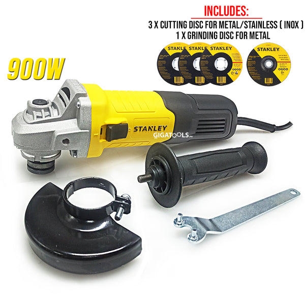 Stanley STGS9100A 4" High Powered Professional Angle Grinder (900W)