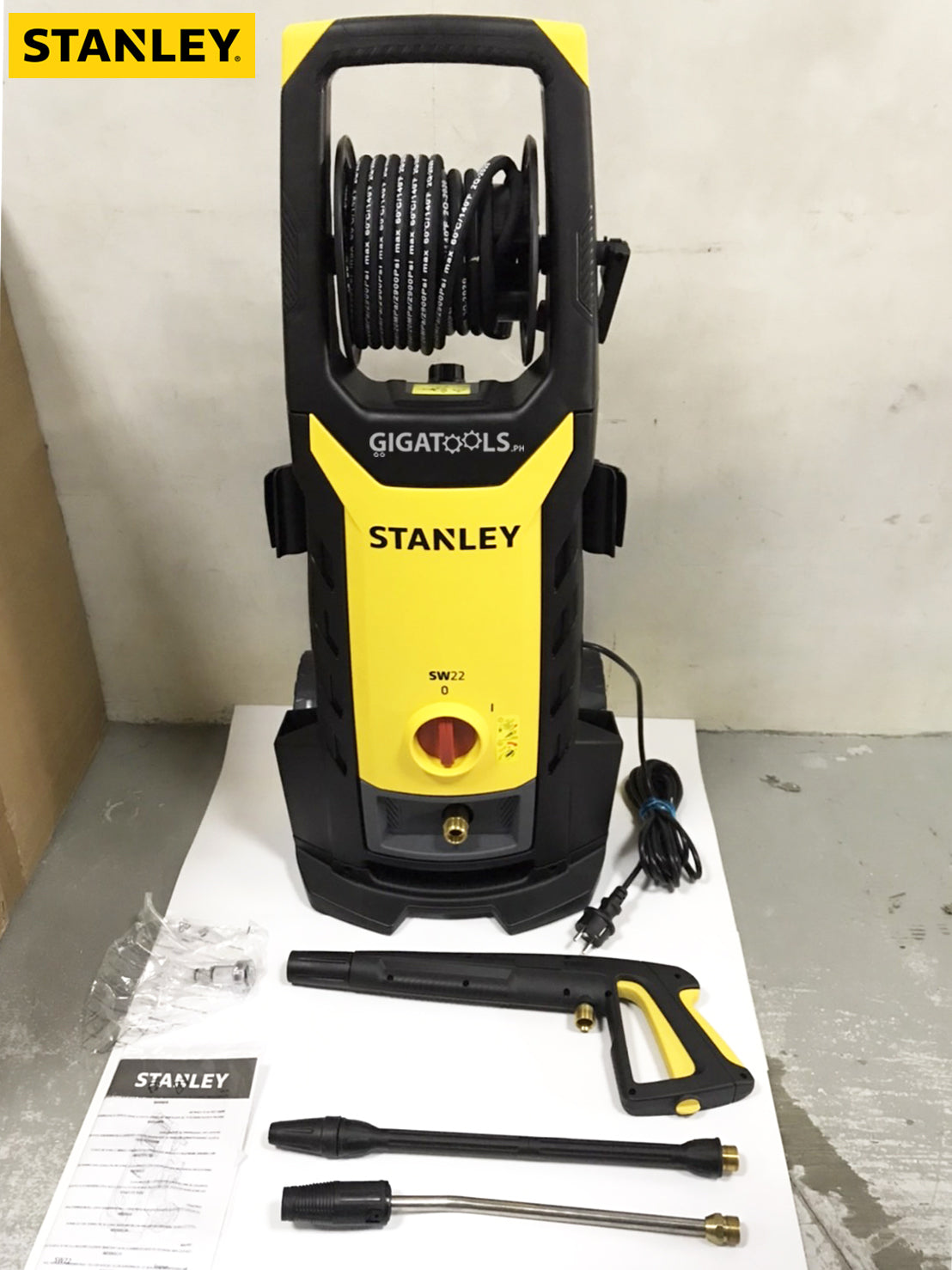 Stanley SW22 145 Bar High Pressure Washer & Car Wash Set, Induction Motor (Brushless)