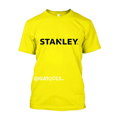 Stanley Power tools Logo T-Shirt Yellow Men's round neck (100% cotton)