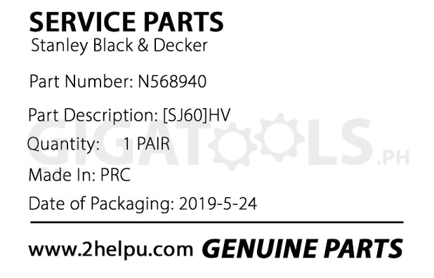 Stanley Carbon Brush Pair for SJ45 ( N568940 ) - GIGATOOLS.PH