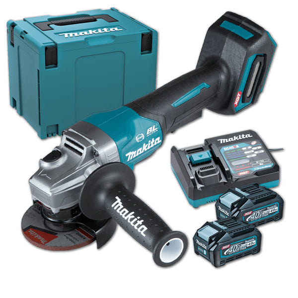 Makita GA011GD201 Cordless Brushless Angle Grinder, Paddle Switch 40Vmax XGT™ Li-ion 100mm (4″) (Kit Set)