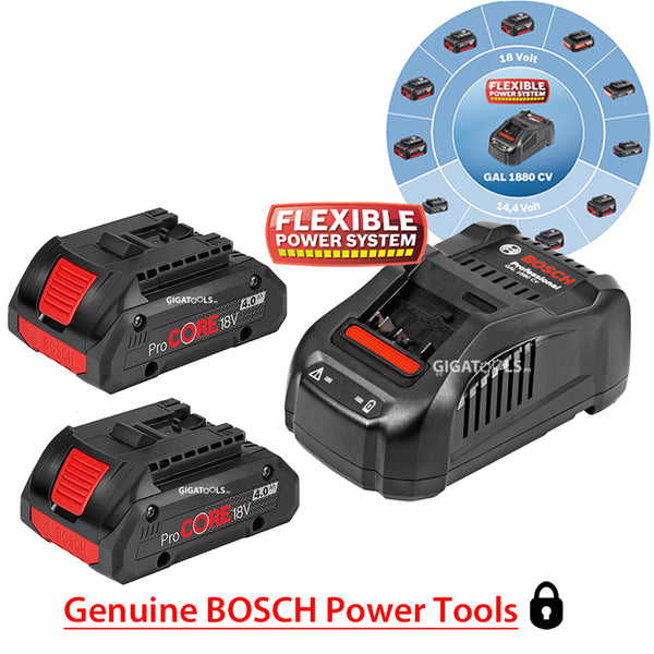 Bosch Starter Kit ProCORE18V 4.0Ah Li-Ion Batteries and GAL 1880 CV Quick Charger ( 1 600 A01 6GF ) - GIGATOOLS.PH