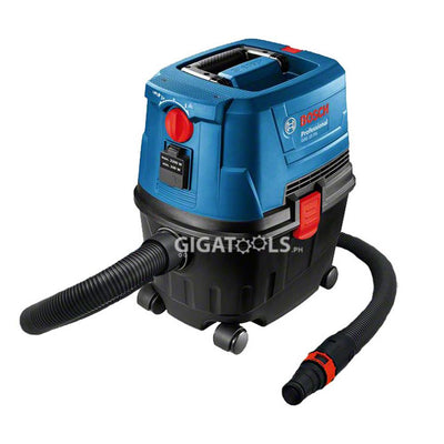 Bosch GAS 15 PS Professional Heavy Duty Vacuum Cleaner Wet/Dry Extractor with Power Socket System (1,100W) - GIGATOOLS.PH