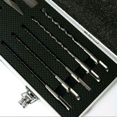 Makita D-70904 Tungsten Carbide Tipped (TCT) 10pcs Drill Bit & Chisel Set for SDS-PLUS Hammers with Aluminum Case