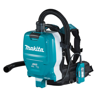 MAKITA DVC265ZX Cordless Brushless Backpack Vacuum Cleaner 18Vx2 (36V) Li-Ion 2.0/1.5L Paper/Cloth Dust Bag(Bare Tool Only)