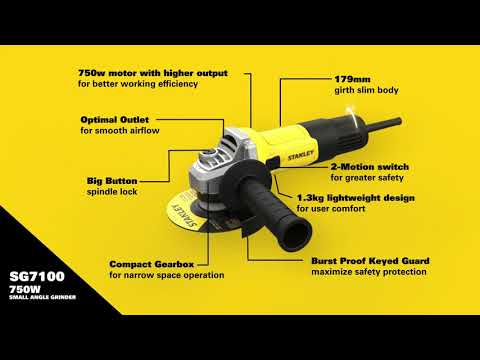 New Stanley SG7100 Professional SLIM BODY 4-inches Angle Grinder ( 750W )