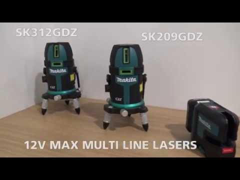 Makita SK312GDZ Rechargeable Cordless Self‑Leveling Green Laser Level (3 Vertical 1 Horizontal) 12Vmax CXT™ Li-Ion (Bare Tool) Made in Japan