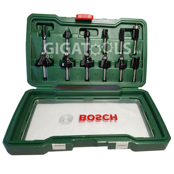 Bosch Router Bit Set 12 pieces 1/4" Shank 2607019465 - GIGATOOLS.PH
