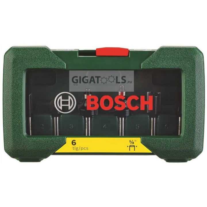 Bosch Router Bit Set 6 pieces 1/4" Shank ( 2607019462 ) - GIGATOOLS.PH