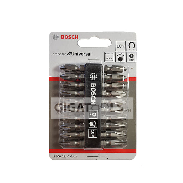 Bosch Screwdriver Bits  Philips 2 Double Ended (10's) (65mm) ( 2608521039 ) - GIGATOOLS.PH